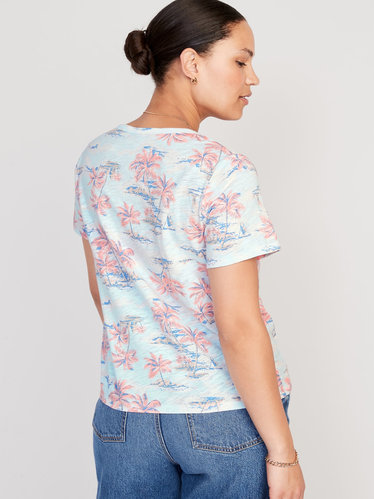 EveryWear VNeck Printed TShirt for Women Old Navy