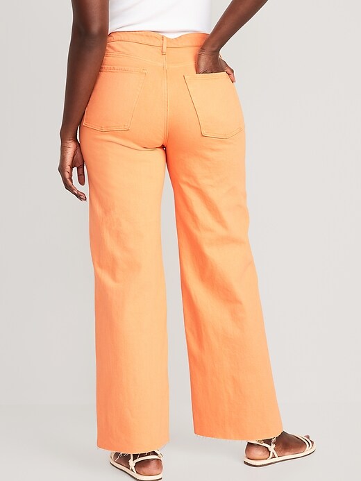 Image number 6 showing, Extra High-Waisted Wide Leg Cut-Off Jeans