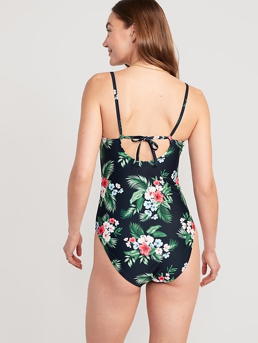 Image number 2 showing, Tie-Back One-Piece Cami Swimsuit