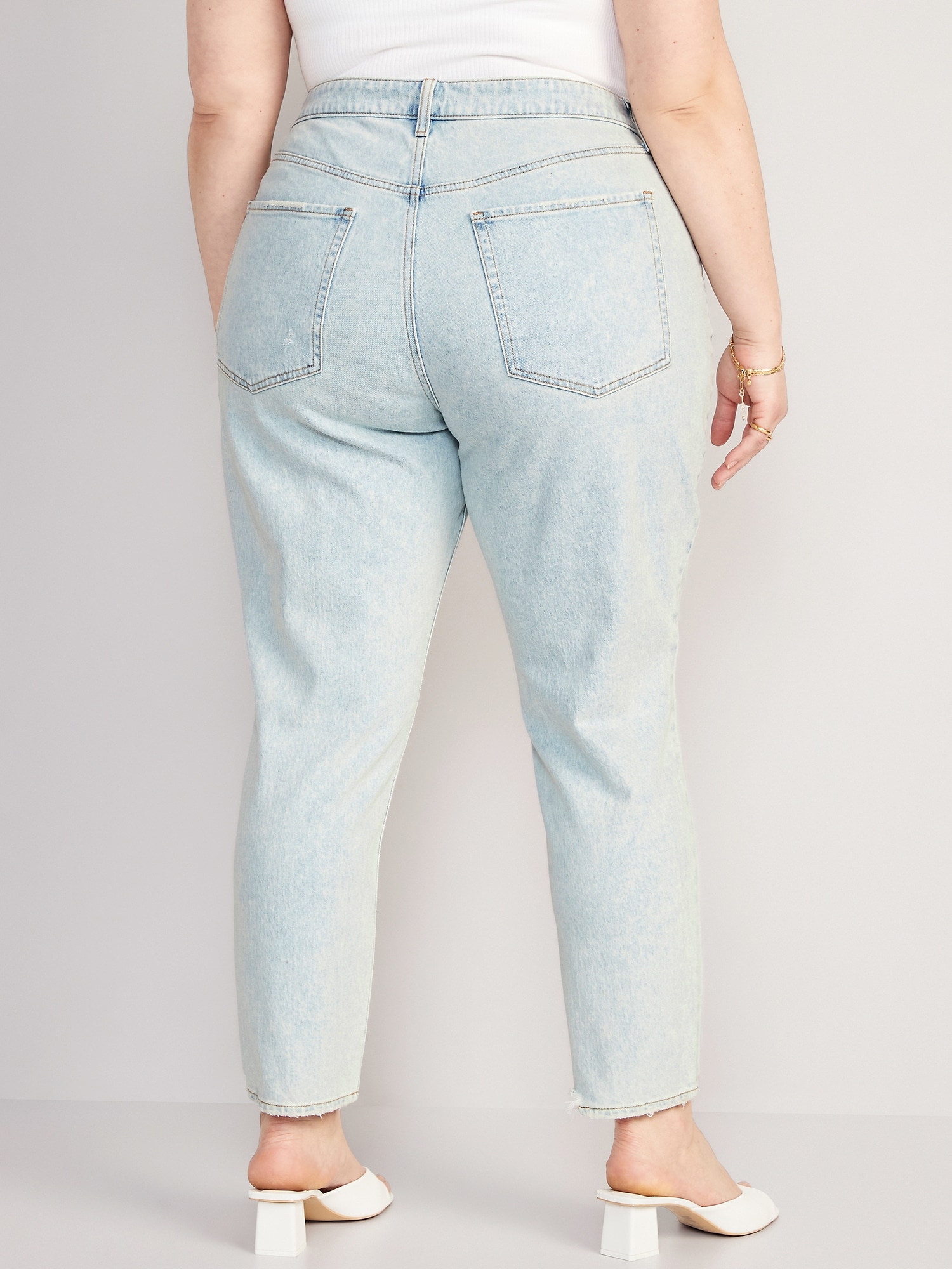 Curvy High-Waisted Button-Fly OG Straight Ankle Jeans | Old Navy