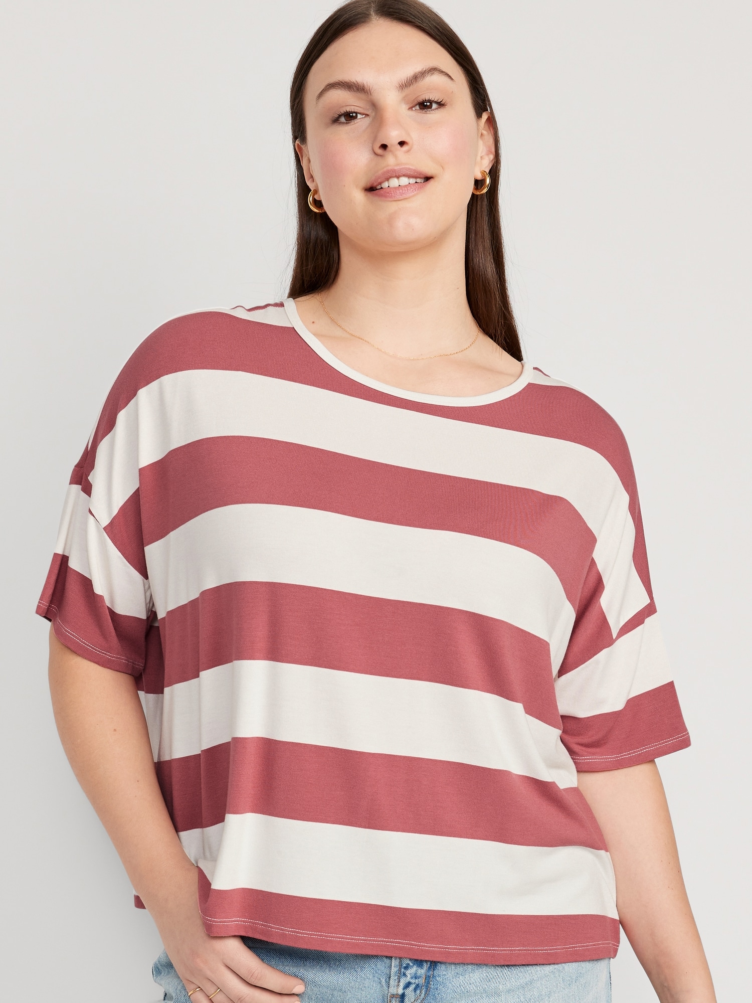 Luxe Oversized Cropped T-Shirt for | Old Navy Women