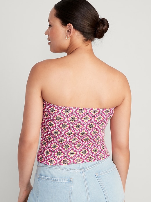 Old Navy Pink Printed Cropped Tube Top Women's Size XL New - beyond exchange