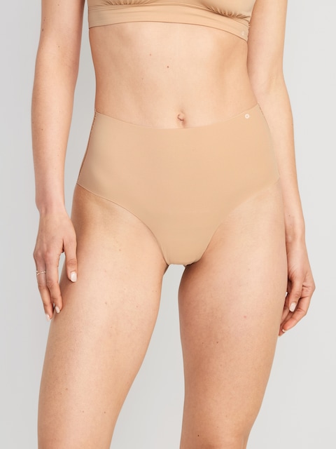 High-Waisted No-Show Brief Underwear - Velvet Sand