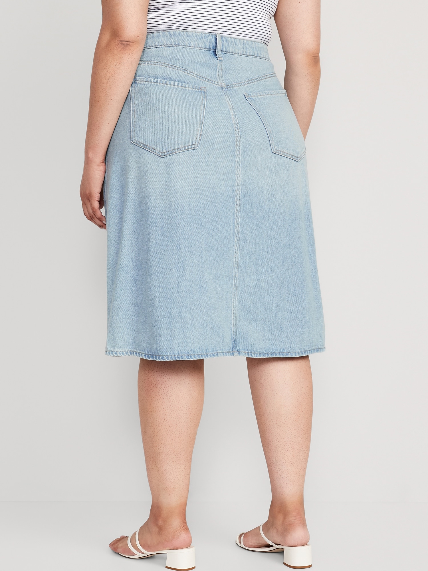 Modest Navy Blue Denim Skirt | Ankle-Length 40-Inch Long | Women's Size 12  | 32 Waist