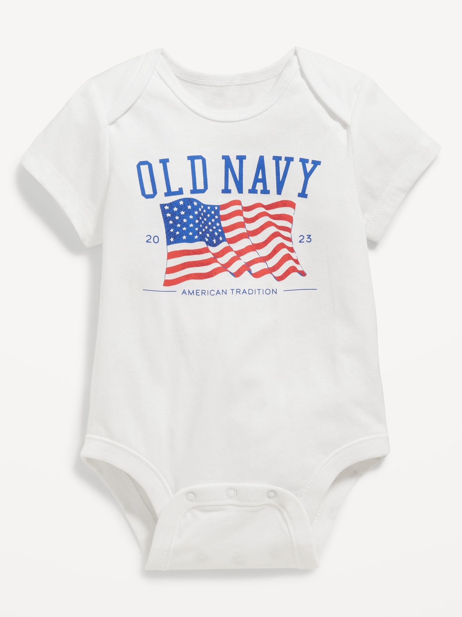 Old Navy Matching Unisex Short-Sleeve Logo-Graphic Bodysuit for Baby white. 1