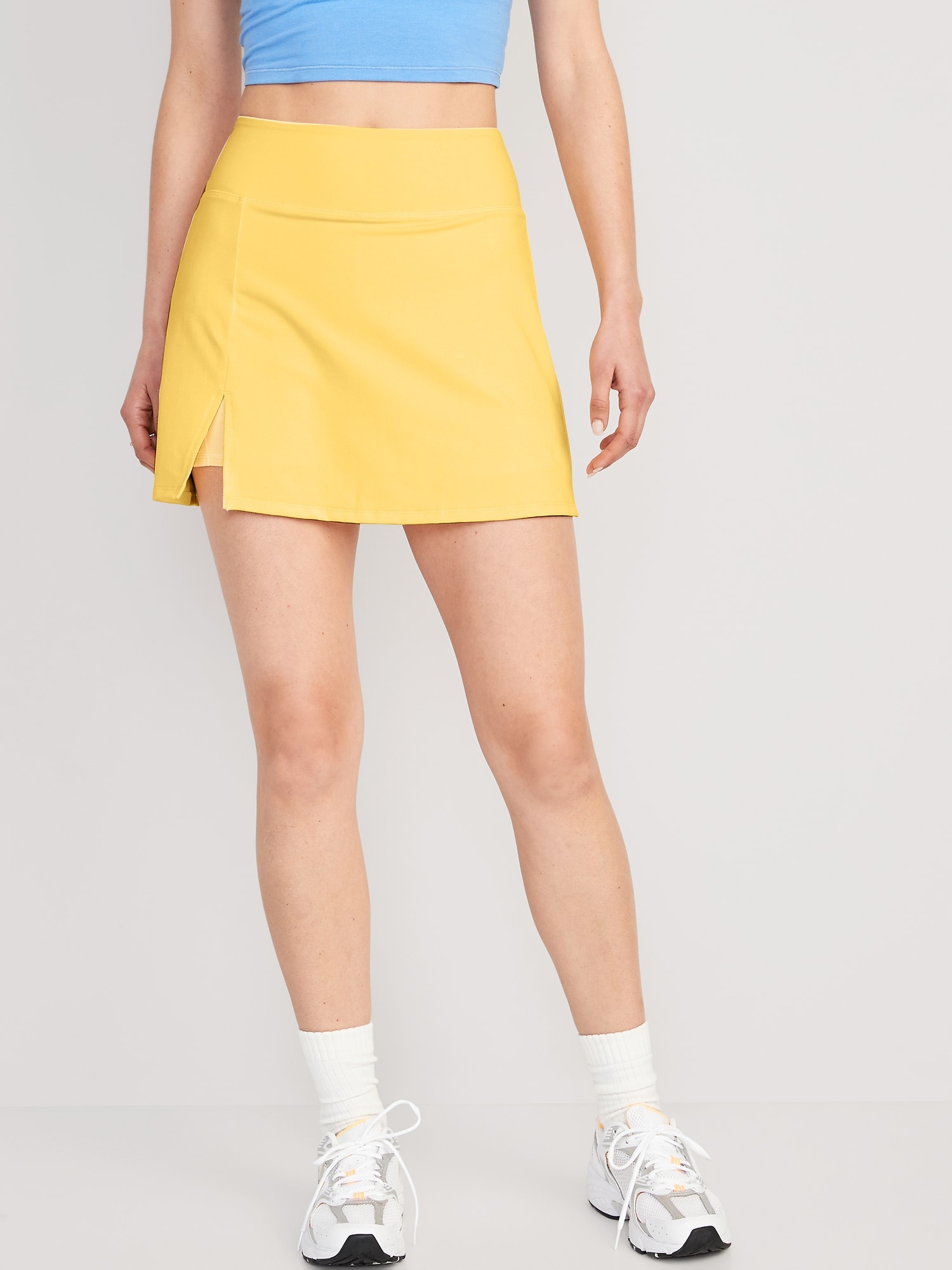 Old Navy Extra High-Waisted PowerChill Skort for Women yellow. 1