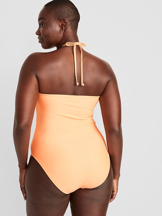 Image number 6 showing, Square-Ring Halter One-Piece Swimsuit