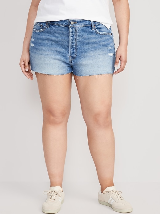 Image number 7 showing, High-Waisted Button-Fly OG Straight Jean Cut-Off Shorts -- 1.5-inch inseam