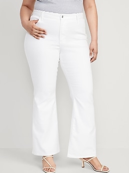 High-Waisted Wow White Flare Jeans