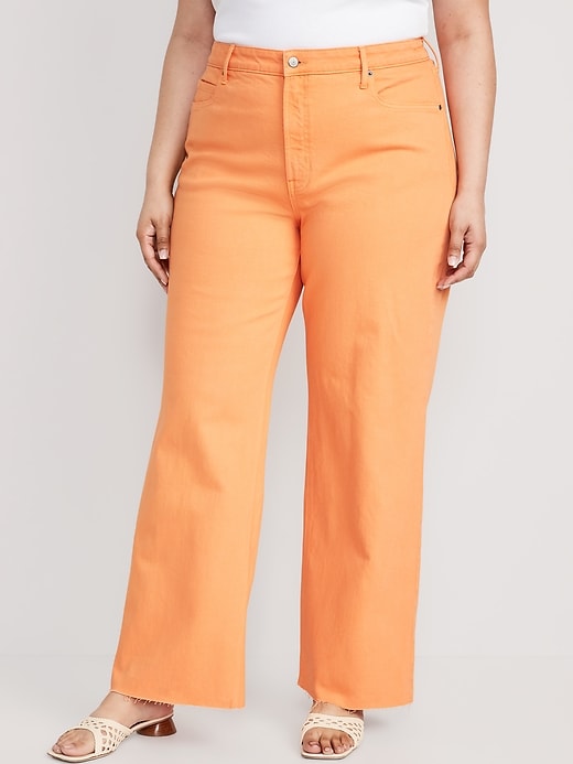 Image number 7 showing, Extra High-Waisted Wide Leg Cut-Off Jeans