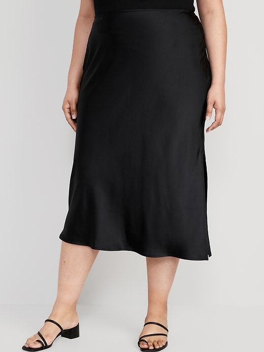 Image number 7 showing, Satin Midi Slip Skirt for Women