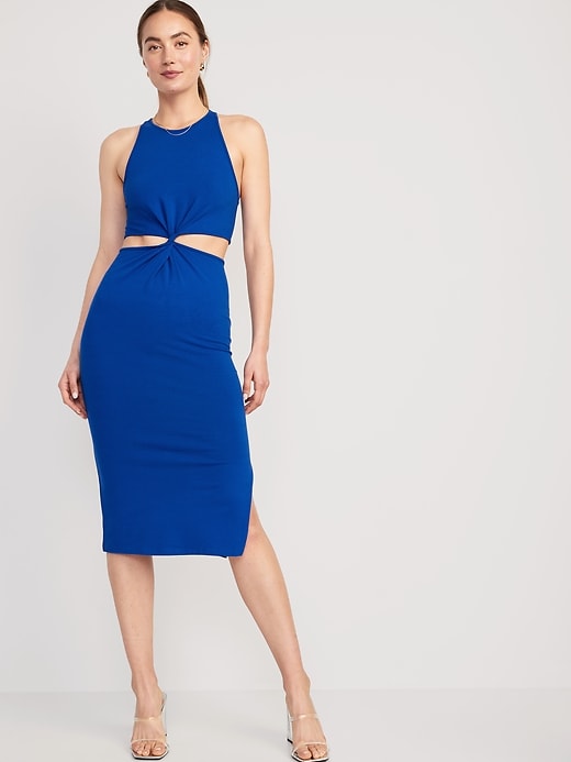 Image number 1 showing, Sleeveless Twist-Front Midi Dress