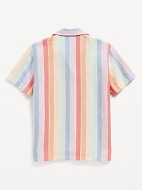 Matching Pride Gender-Neutral Linen-Blend Camp Shirt for Kids | Old Navy