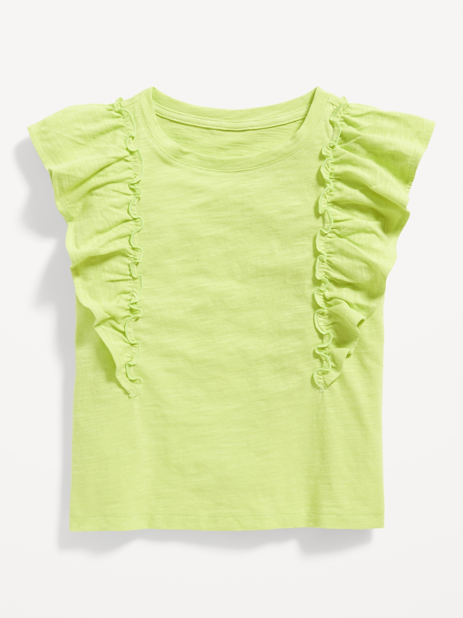 Slub Knit Ruffle Sleeve Top For Girls Old Navy