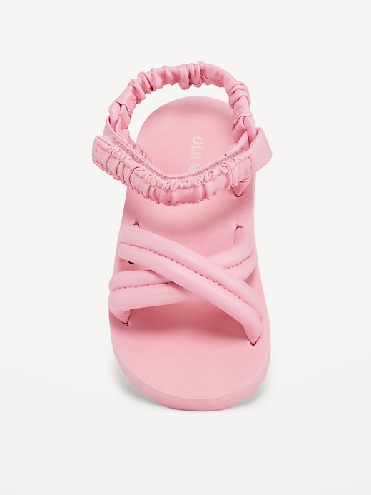 View large product image 2 of 4. Cross-Strap Puffy Sandals for Toddler Girls