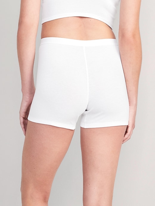 View large product image 2 of 4. High-Waisted Rib-Knit Boyshort Boxer Briefs -- 3-inch inseam