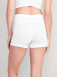Image number 2 showing, High-Waisted Ribbed Boyshort Briefs -- 3-inch inseam