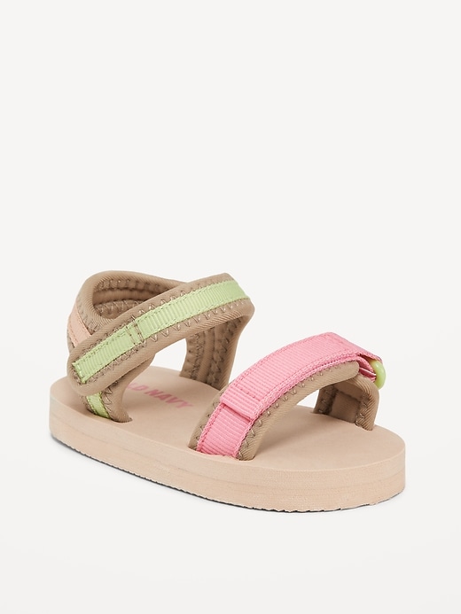 View large product image 1 of 2. Unisex Color-Block Strap Sandals for Baby