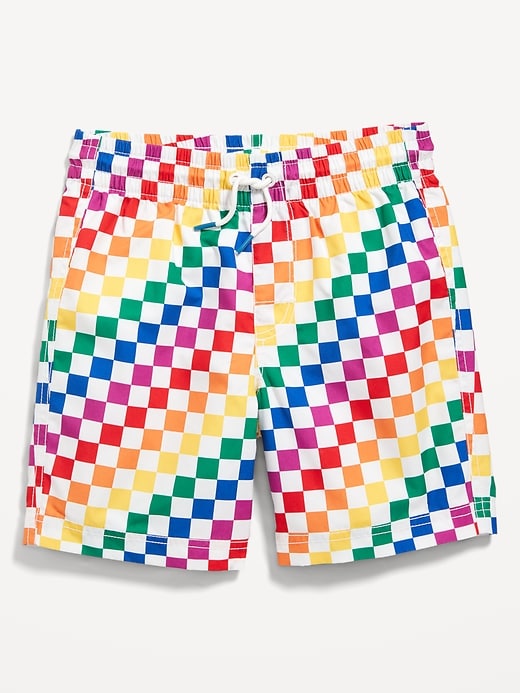 View large product image 1 of 3. Matching Pride Gender-Neutral Swim Trunks for Kids