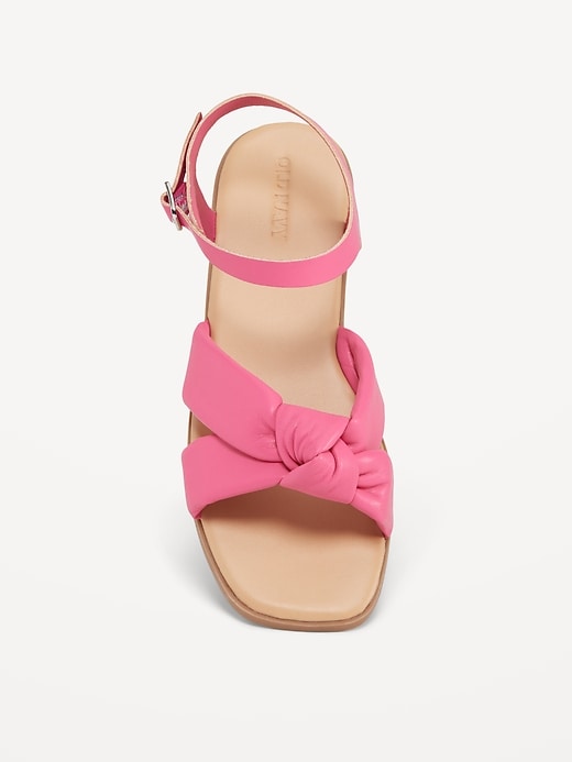 View large product image 2 of 4. Faux-Leather Puff Knotted-Strap Sandals for Girls