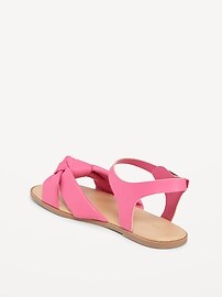 View large product image 4 of 4. Faux-Leather Puff Knotted-Strap Sandals for Girls