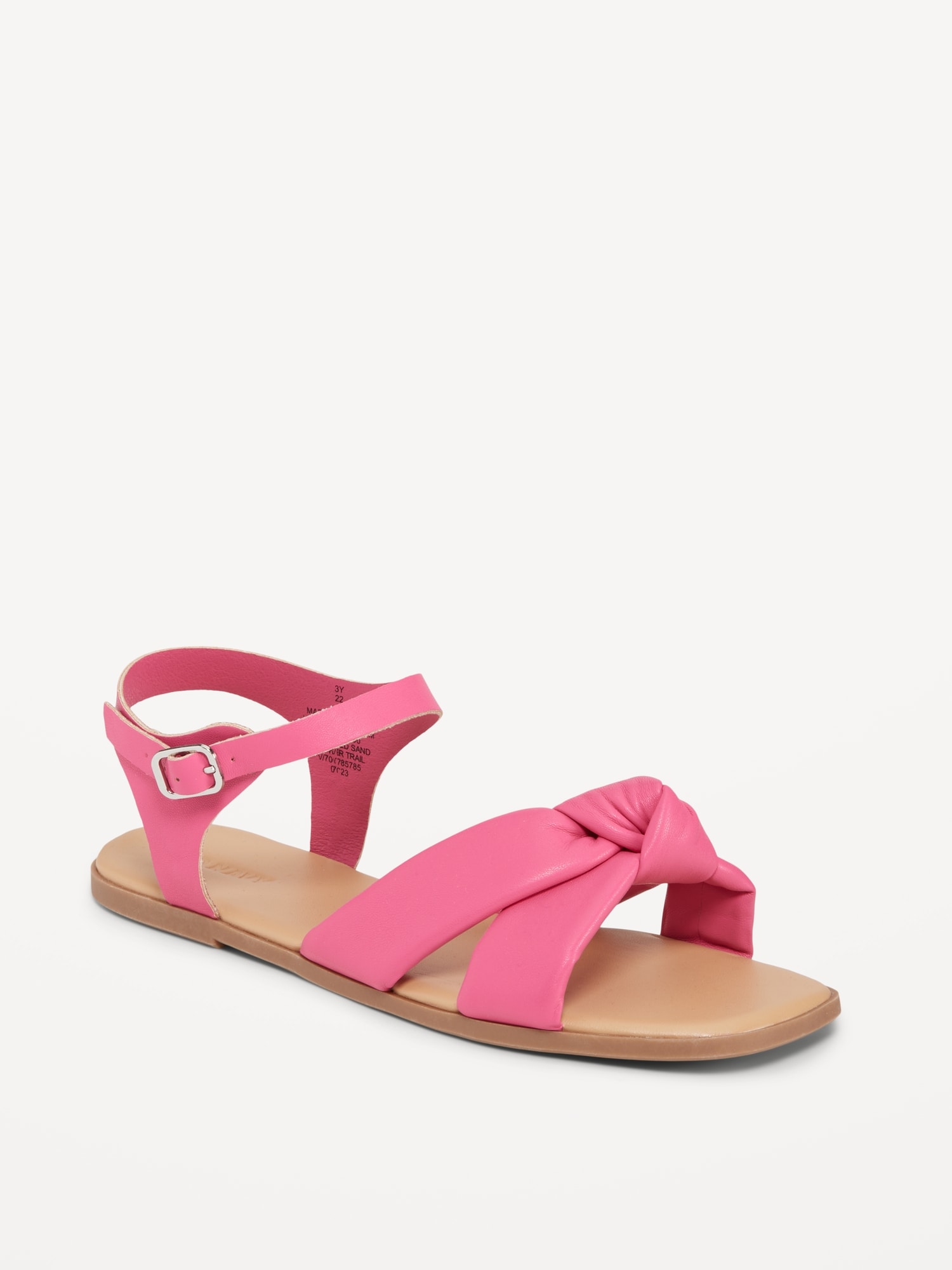 Old Navy Faux-Leather Puff Knotted-Strap Sandals for Girls pink. 1