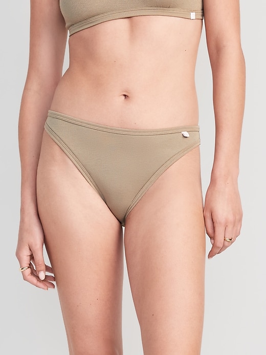 Image number 6 showing, High-Waisted French-Cut Rib-Knit Bikini Underwear