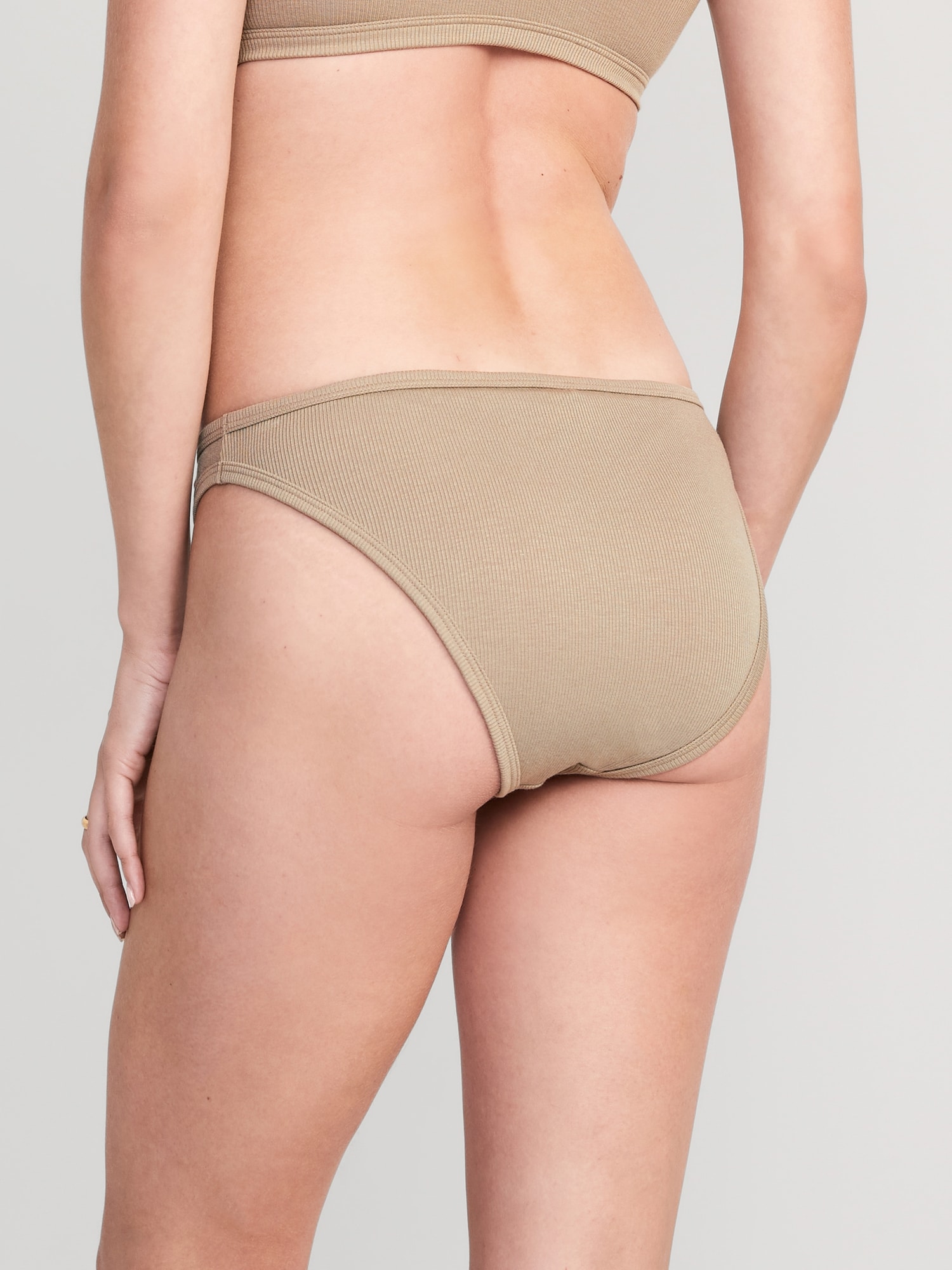 High-Waisted French-Cut Rib-Knit Bikini Underwear For Women, 44% OFF