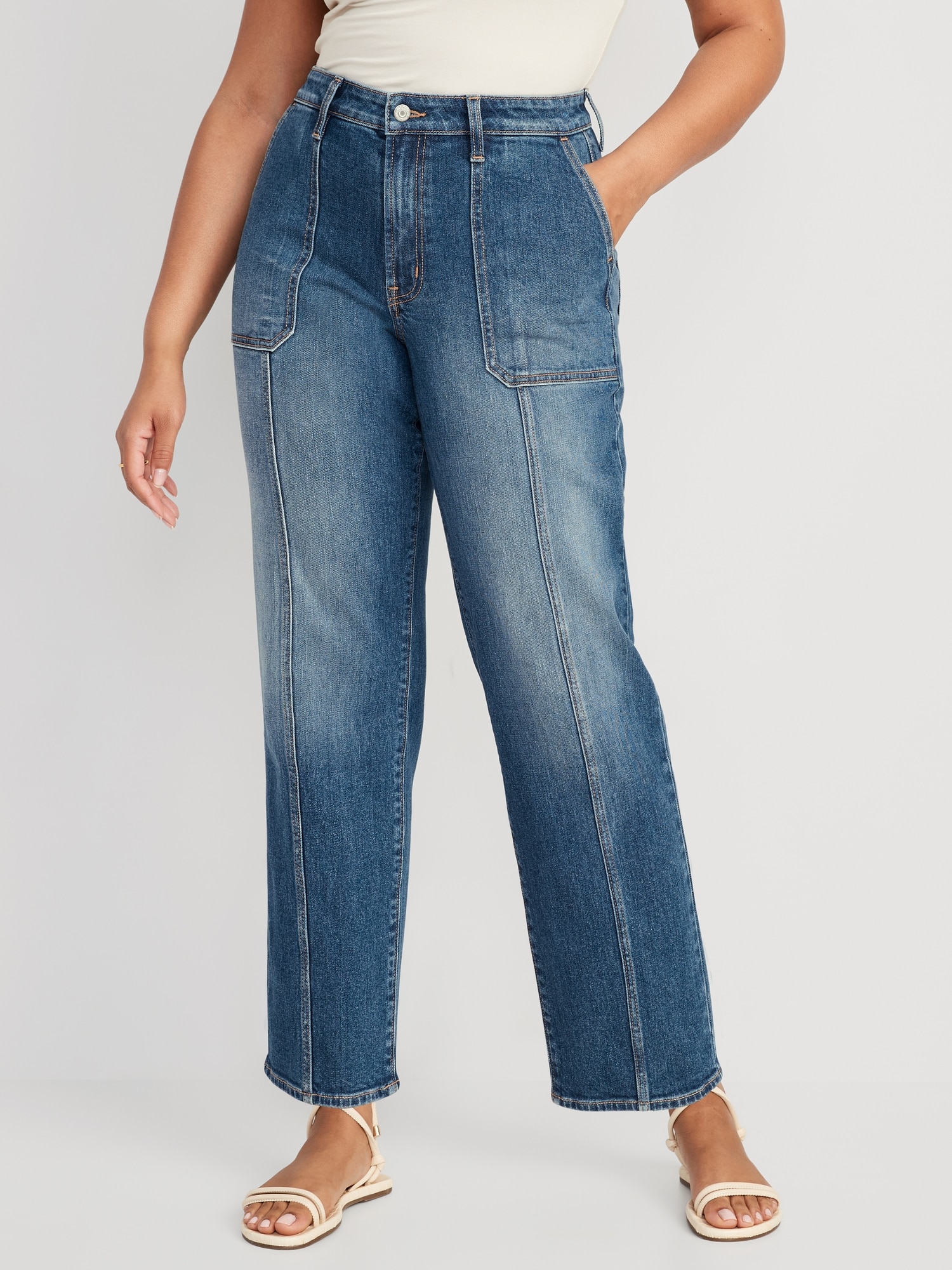 High-Waisted OG Loose Utility Jeans for Women | Old Navy