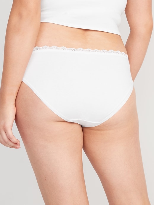 Image number 5 showing, Mid-Rise Lace-Trimmed Bikini Underwear