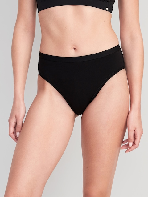 High-Waisted Everyday Cotton Underwear - Black Jack
