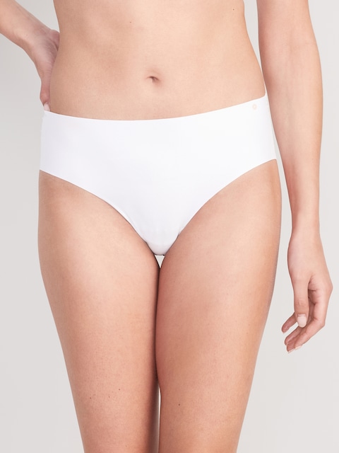 Low-Rise No-Show Hipster Underwear - White Lilies