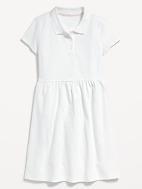 View large product image 3 of 3. School Uniform Fit & Flare Pique Polo Dress for Girls