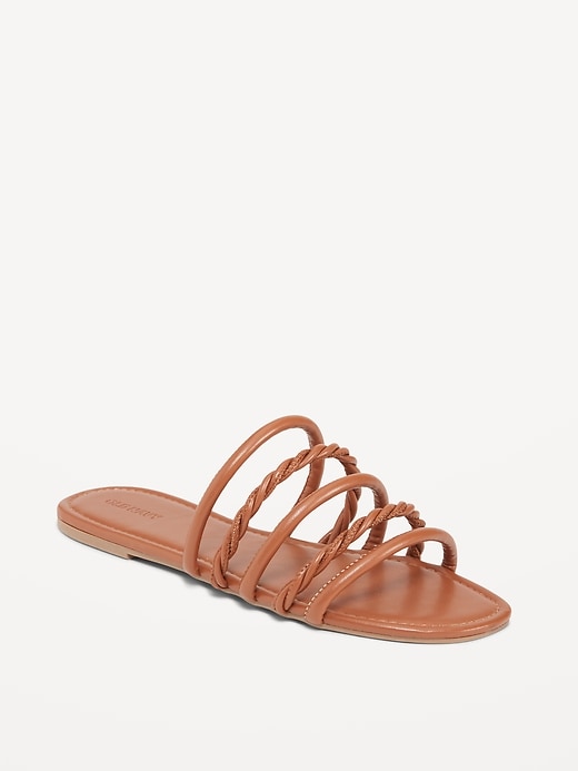Faux-Leather Tubular-Twist Sandals | Old Navy