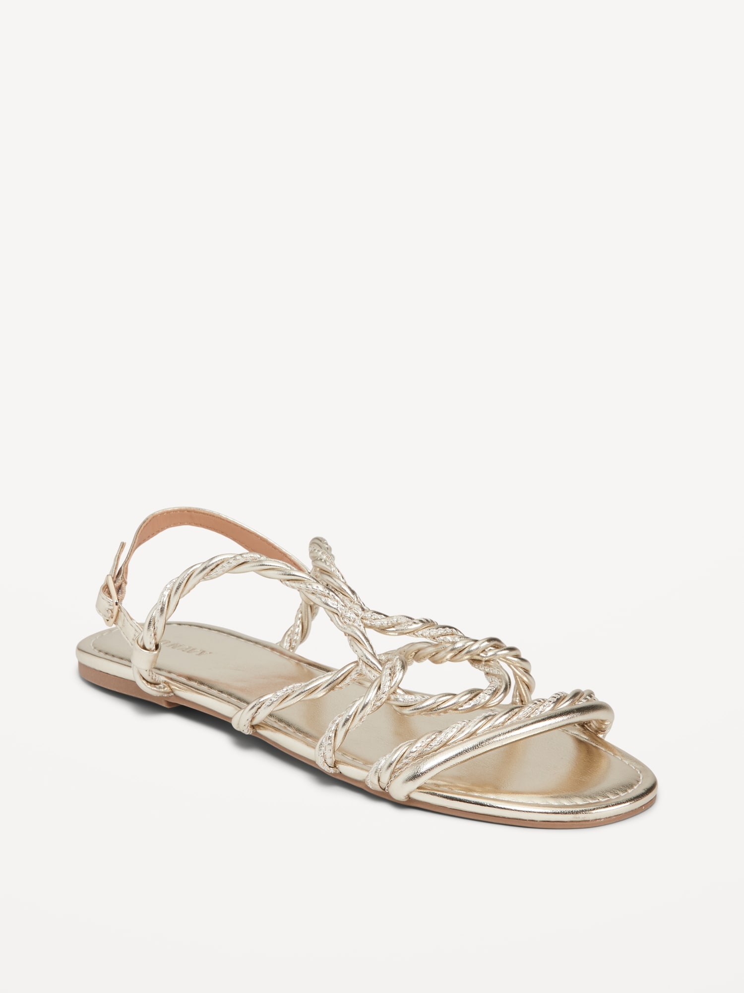 Old Navy Faux-Leather Goddess Twist Strappy Sandals for Women gold. 1