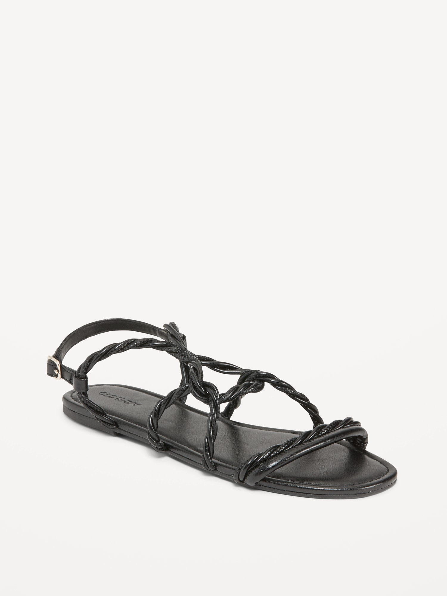 Old Navy Faux-Leather Goddess Twist Strappy Sandals for Women gray. 1