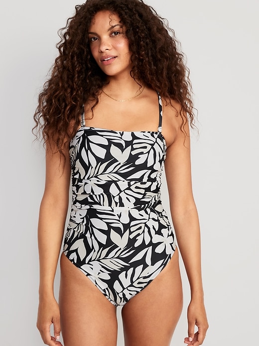 Image number 1 showing, Convertible Bandeau One-Piece Swimsuit
