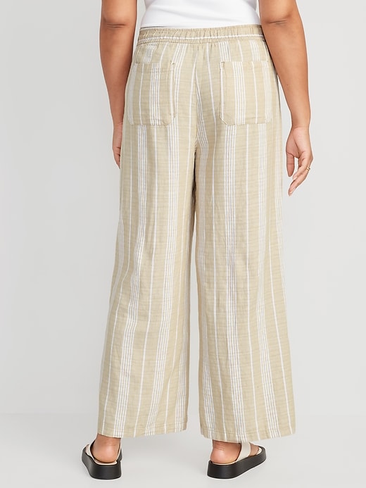 Image number 6 showing, High-Waisted Striped Linen-Blend Wide-Leg Pants