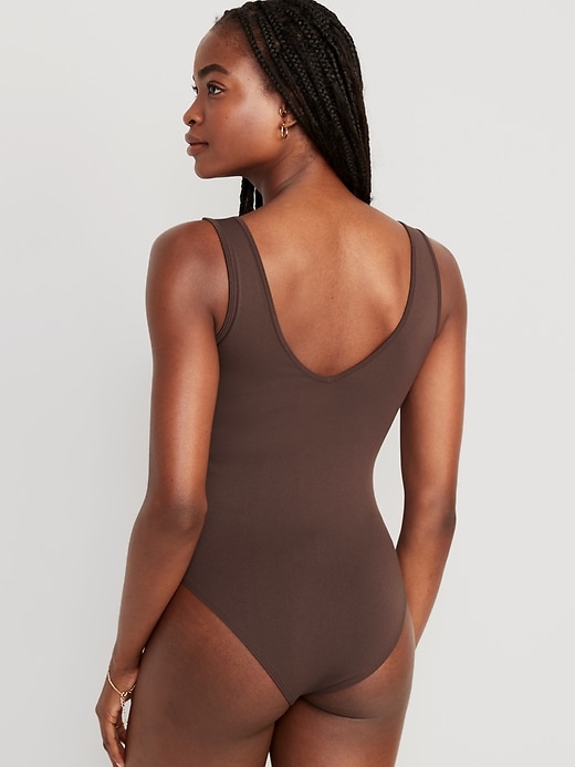 View large product image 2 of 6. Seamless V-Neck Tank Bodysuit