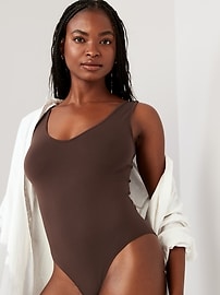View large product image 3 of 6. Seamless V-Neck Tank Bodysuit