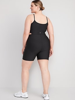 PowerSoft Cutout-Waist Bodysuit -- 6-inch inseam