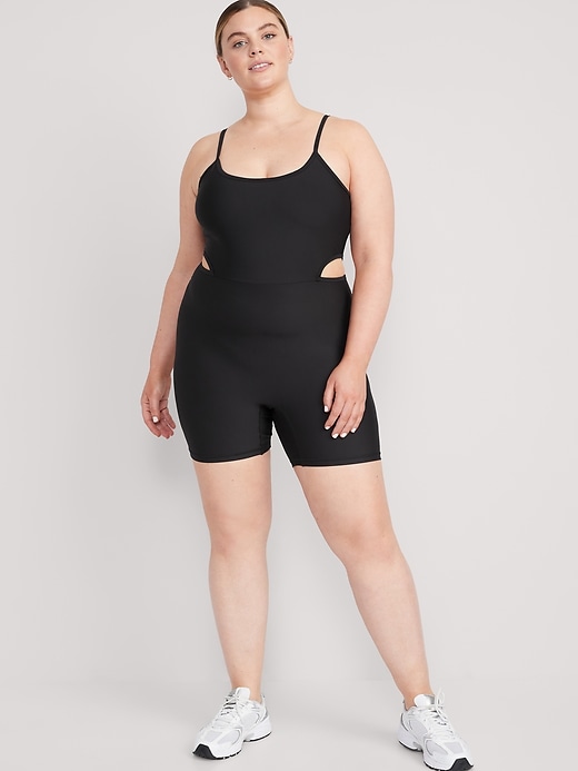 Image number 7 showing, PowerSoft Cutout-Waist Bodysuit -- 6-inch inseam