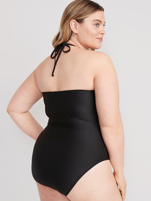 Image number 8 showing, Square-Ring Halter One-Piece Swimsuit