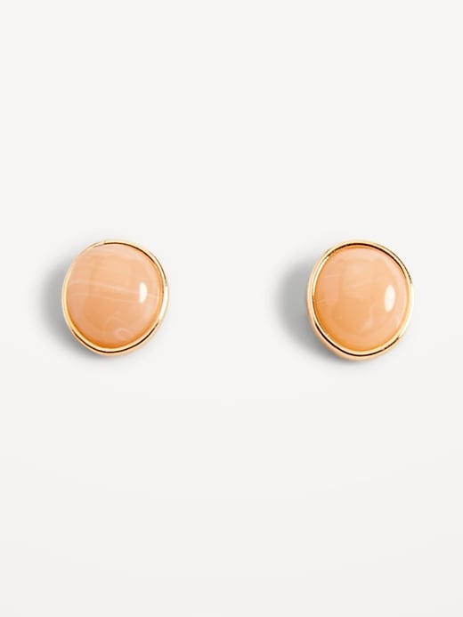 Gold-Plated Framed Stone Stud Earrings for Women | Old Navy