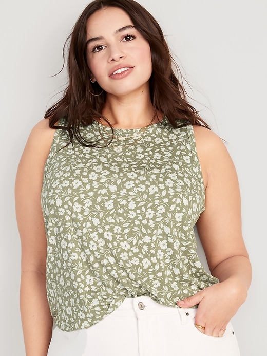 Image number 5 showing, Sleeveless Luxe Floral-Print T-Shirt