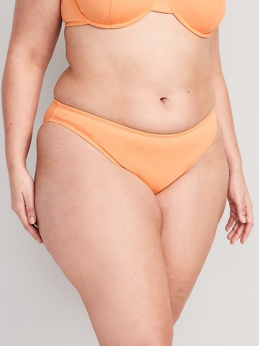 Image number 7 showing, High-Waisted French-Cut Ribbed Bikini Swim Bottoms