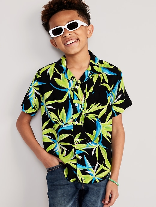 View large product image 1 of 4. Short-Sleeve Printed Camp Shirt for Boys