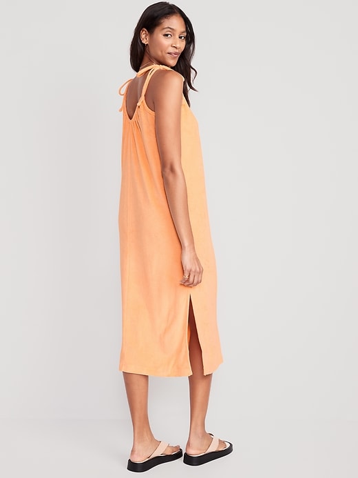Image number 2 showing, Tie-Strap Midi Swing Dress
