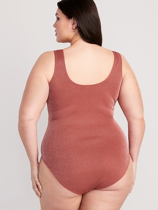 Image number 8 showing, Cutout-Front Metallic Shine One-Piece Swimsuit