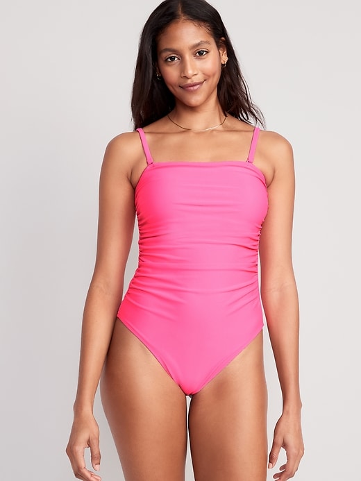 Image number 1 showing, Convertible Bandeau One-Piece Swimsuit